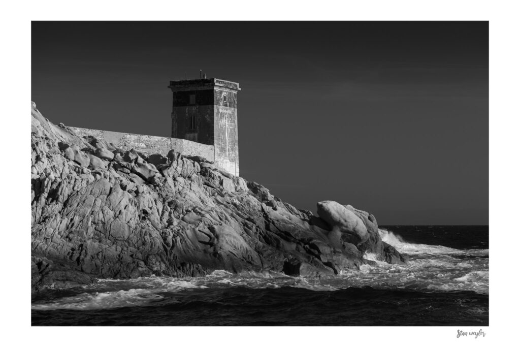 Capu di Fenu Lighthouse Print – Corsica Coastal Black White Photography, Rugged Ocean Wall Art Capu di Fenu Lighthouse Fine Art Print – Corsica Coastal Black White Photography, Rugged Ocean Wall Art