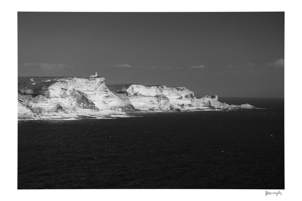 Bonifacio Corsica Limestone Cliffs Wall Art Bonifacio Corsica Limestone Cliffs Wall Art - Black and White Fine Art Print