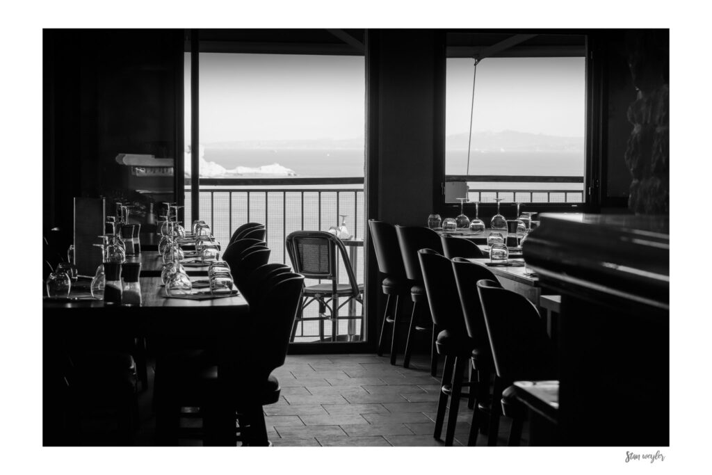 Bonifacio Bistro Print, Signed Black and White Photography Bonifacio Bistro Print, Signed Black and White Photography Fine Art Print
