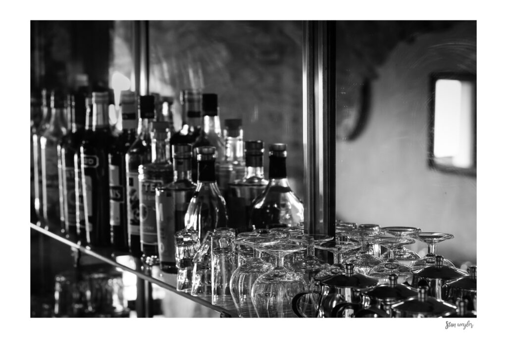 Monochrome Cognac Glasses Print, Minimalist Bistro Bar Wall Art, Film Noir Photography Monochrome Cognac Glasses Fine Art Print, Minimalist Bistro Bar Wall Art, Film Noir Photography